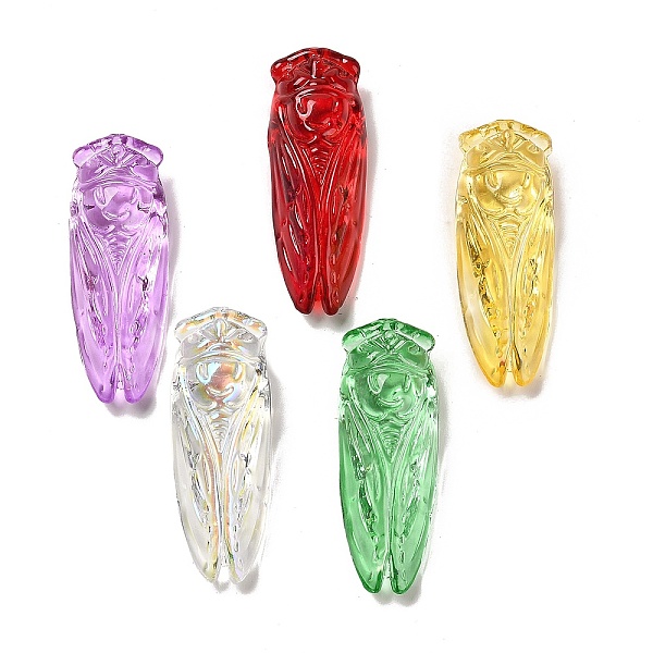 

PandaHall Handmade Glass Decorations, Cicada, Mixed Color, 61x22x15mm Glass Insects Multicolor