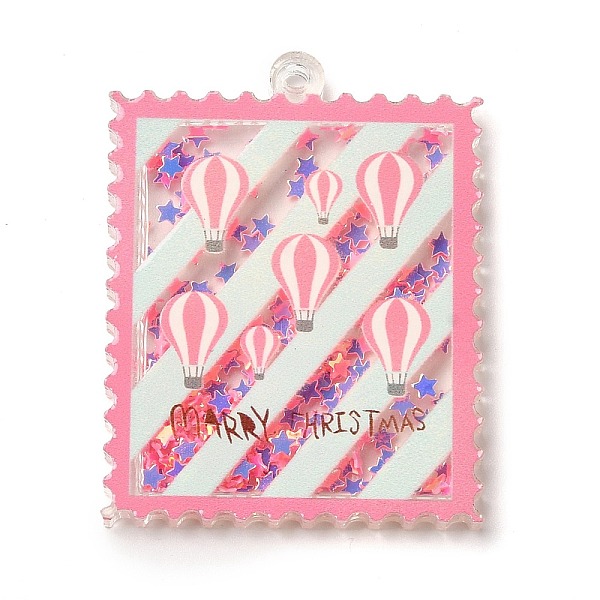 

PandaHall Christmas Acrylic Pendants, with Paper, Stamp, Hot Air Balloon, 49x38x4mm, Hole: 2.4mm Acrylic Hot Air Balloon