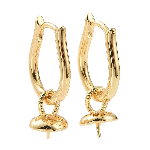 

PandaHall Brass Hoop Earring Findings, for Half Drilled Beads, Cadmium Free & Lead Free, Teardrop, Golden, 14.5x12.5x2mm, Pin: 0.8mm Brass