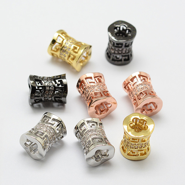 

PandaHall Brass Micro Pave Cubic Zirconia Beads, Column, Lead Free & Nickel Free, Mixed Color, 10x12mm, Hole: 5x6mm Brass+Cubic Zirconia...