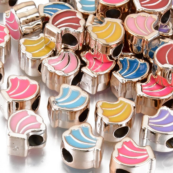 

PandaHall UV Plating Acrylic European Beads, with Enamel, Large Hole Beads, Mixed Color, Banana, Light Gold, 12x11x7mm, Hole: 4mm Acrylic..., Multicolor