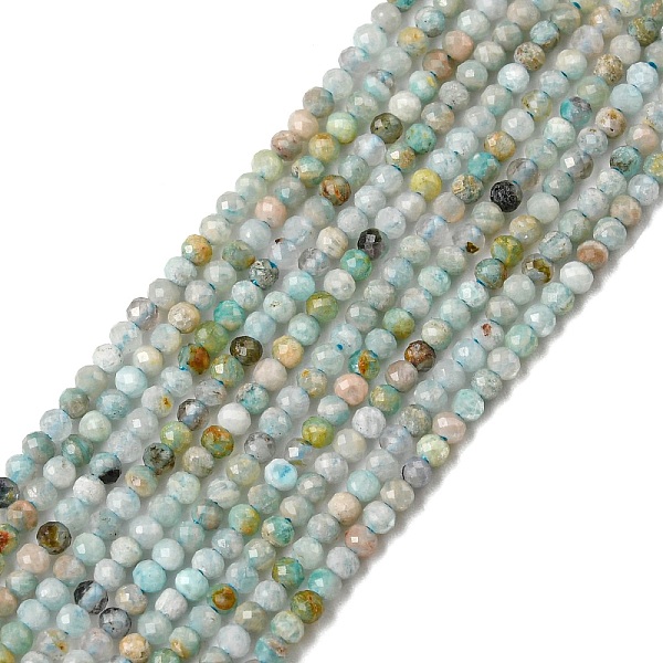 

PandaHall Natural Flower Amazonite Beads Strands, Faceted Rondelle, 2x1.6~1.7mm, Hole: 0.5mm, about 219pcs/strand, 15.08~15.16 inch...