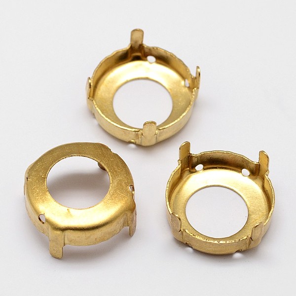 

PandaHall Flat Round Brass Sew on Prong Settings, Claw Settings for Pointed Back Rhinestone, Open Back Settings, Golden, 16x0.4mm, Fit for...