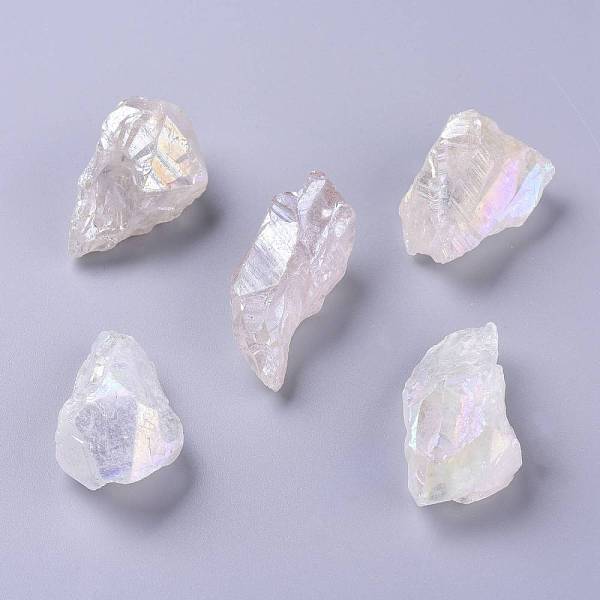 

PandaHall Angel Aura Quartz, Rough Raw Natural Quartz Crystal Pendants, Nuggets, AB Color Plated, 41~48x22~25.5x15.5~20mm, Hole: 1.8mm...