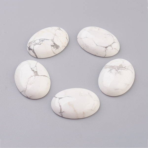 

PandaHall Natural Howlite Flat Back Cabochons, Oval, 30x22x7~8mm Howlite Oval