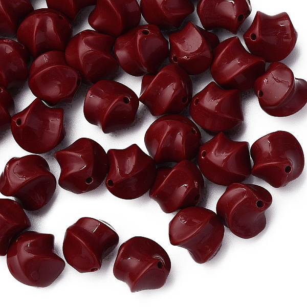 

PandaHall Opaque Acrylic Beads, Twist, Dark Red, 14.5x14x14mm, Hole: 1.6mm, about 390pcs/500g Acrylic Twist