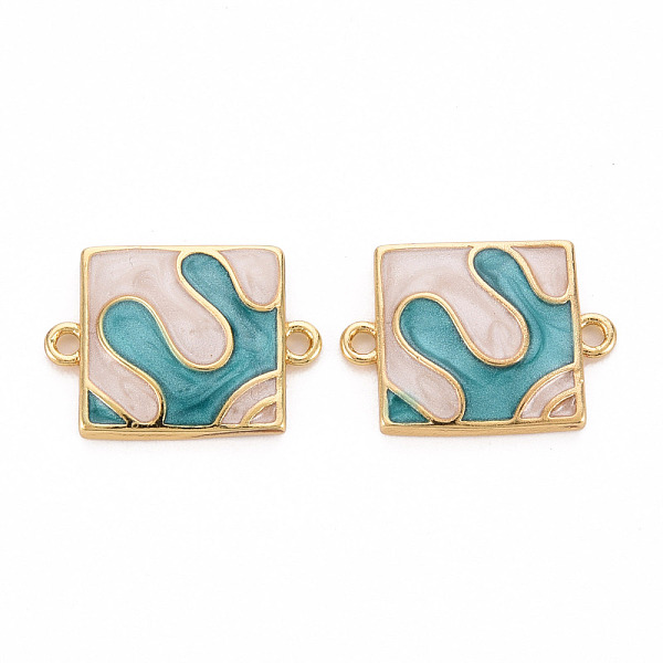 

PandaHall Brass Enamel Links Connectors, Cadmium Free & Nickel Free & Lead Free, Square, Real 16K Gold Plated, 12.5x17x2.5mm, Hole: 1.4mm...