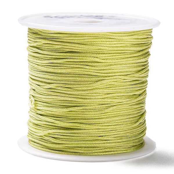 

PandaHall Nylon Thread Cord, DIY Braided Ball Jewelry Making Cord, Yellow Green, 0.8mm, about 10m/roll(10.93yards/roll) Nylon Green