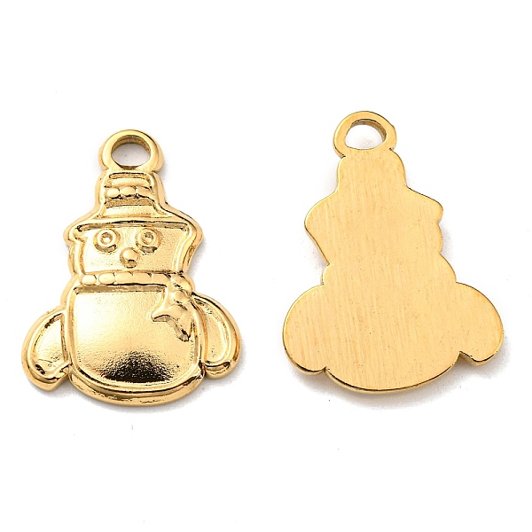 

PandaHall Ion Plating(IP) 304 Stainless Steel Pendants, Manual Polishing, Christmas Theme, Snowman Charms, Golden, 19x14x2mm, Hole: 1.6mm...