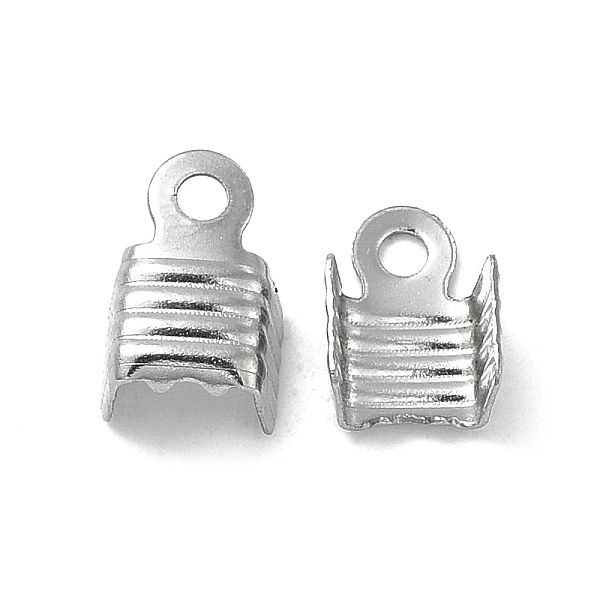 

PandaHall 304 Stainless Steel Folding Crimp Ends, Fold Over Crimp Cord Ends, Stainless Steel Color, 7.5x5x4mm, Hole: 1.4mm, Inner Diameter...