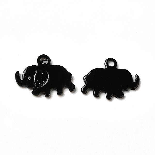 

PandaHall Spray Painted 201 Stainless Steel Charms, Elephant Charm, Black, 9x12x0.5mm, Hole: 1.2mm 201 Stainless Steel Elephant Black