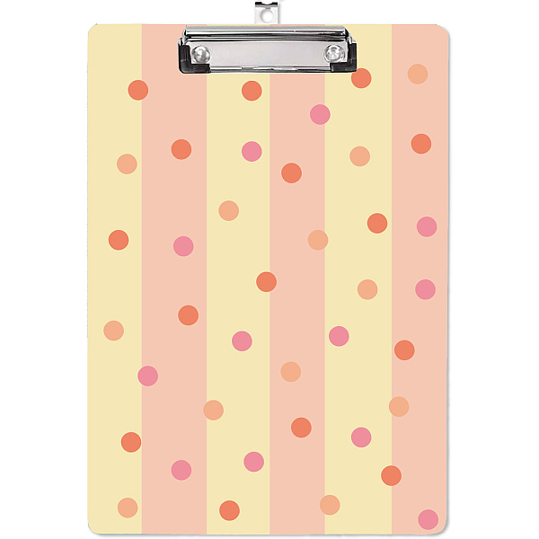 

PandaHall Acrylic Clipboards, Writing Board, Writing Instrument with Stainless Steel Clip, Rectangle, Polka Dot, 310x220x2mm Acrylic Round