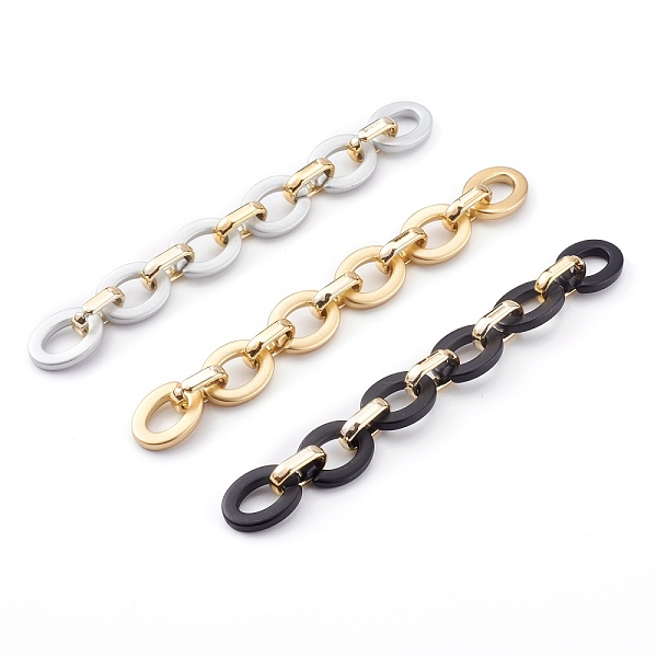 

PandaHall Opaque Spray Painted Acrylic & CCB Plastic Linking Cable Chains Set, Quick Link Chains, Mixed Color, 24.5x18.5x4mm and 19x12x4.5mm..., Multicolor