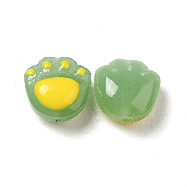 

PandaHall Opaque Glass Beads, Cat Claw Print, Yellow, 14.5x14.5x7.8mm, Hole: 1.2mm Glass Cat Shape Yellow