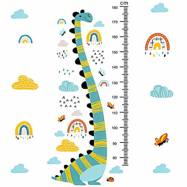 

PandaHall CREATCABIN Dinosaur Growth Chart Wall Sticker Height Measurement Chart Decals Ruler Hanging Removable Cartoon Wall Rulers for Home...