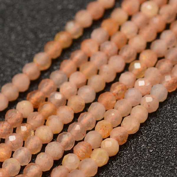 

PandaHall Natural Sunstone Beads Strands, Faceted, Round, 2mm, Hole: 0.5mm, about 178pcs/strand, 15.3 inch(39cm) Sunstone Round Red