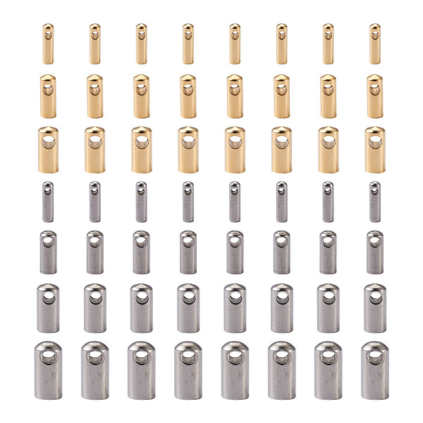 

PandaHall 304 Stainless Steel Cord Ends, End Caps, Golden & Stainless Steel Color, 7~10x2~5mm, hole: 1~2mm, Inner Diameter: 1.5~4mm...