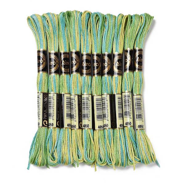 

PandaHall 10 Skeins 6-Ply Polyester Embroidery Floss, Cross Stitch Threads, Segment Dyed, Lime Green, 0.5mm, about 8.75 Yards(8m)/skein...