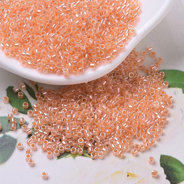 

PandaHall MIYUKI Delica Beads, Cylinder, Japanese Seed Beads, 11/0, (DB0235) Salmon Ceylon, 1.3x1.6mm, Hole: 0.8mm, about 2000pcs/10g Glass..., Pink
