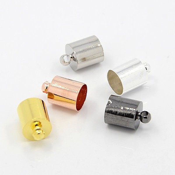 

PandaHall Brass Cord Ends, End Caps, Mixed Color, 13x9mm, Hole: 1mm, Inner Diameter: 8mm Alloy