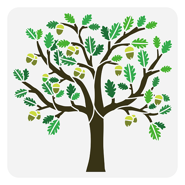 

PandaHall PET Hollow Out Drawing Painting Stencils, for DIY Scrapbook, Photo Album, Tree, 30x30cm Plastic Tree
