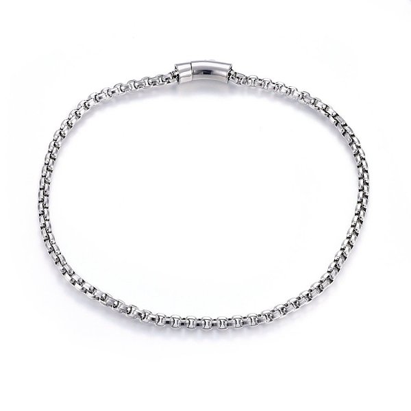 

PandaHall 304 Stainless Steel Box Chain Necklaces, with Bayonet Clasps, Stainless Steel Color, 23.62 inch(60cm), 8mm 304 Stainless Steel