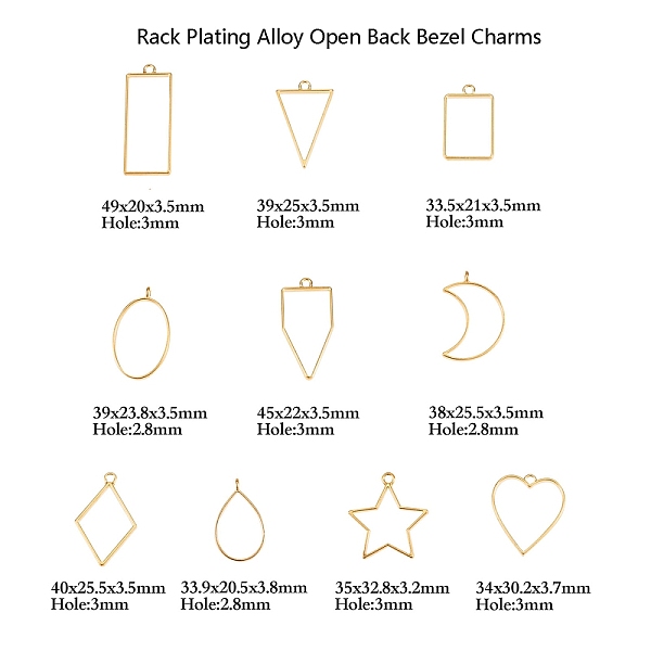 

PandaHall Rack Plating Alloy Open Back Bezel Pendants, For DIY UV Resin, Epoxy Resin, Pressed Flower Jewelry, Lead Free & Nickel Free, Mixed...