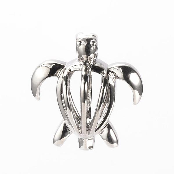 

PandaHall Brass Cage Pendants, Hollow, Turtle, Platinum, 20x18x11mm, Hole: 2mm Brass Tortoise