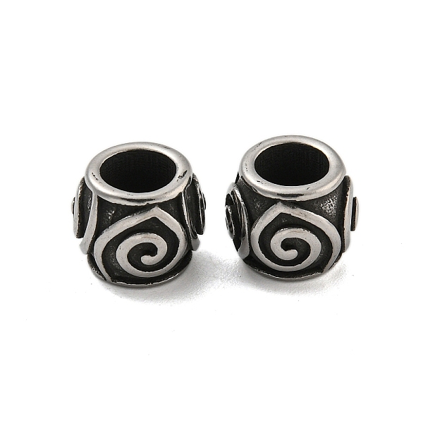 

PandaHall Barrel 304 Stainless Steel European Beads, Large Hole Beads, Antique Silver, 11x9mm, Hole: 6mm 304 Stainless Steel Barrel