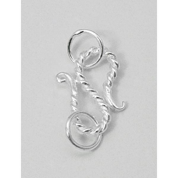 

PandaHall Brass S-Hook Clasps, Silver, 25x13x2mm, Hole: 6mm Brass