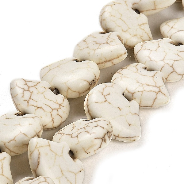 

PandaHall Synthetic Howlite Beads Strands, Animal, 13x18x7mm, Hole: 1.2mm, about 30pcs/strand, 14.76 inch(37.5cm) Howlite Other Animal