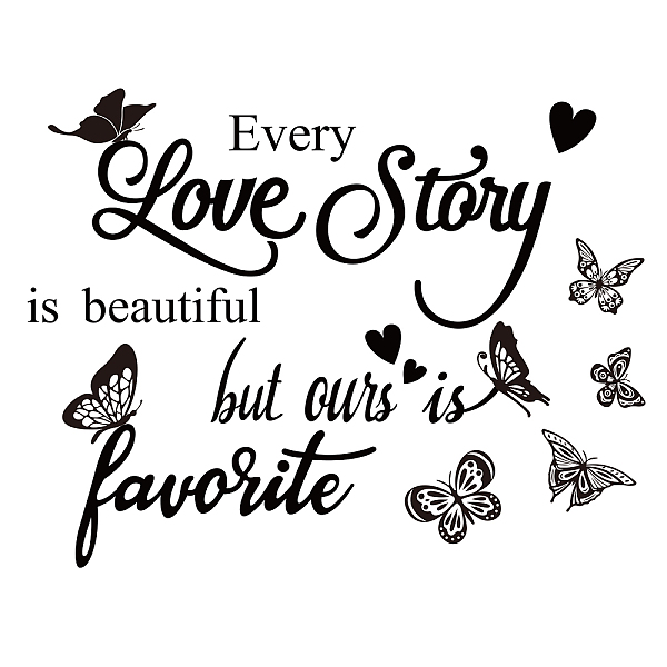 PandaHall SUPERDANT Love Wall Decal "Every Love Story is Beautiful" Funny Wall Sticker Anniversary Quote Decal Vinyl Sticker Romance Couple...