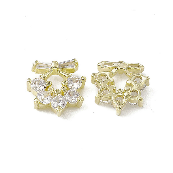 

PandaHall Brass Pave Clear Cubic Zirconia Cabochons, Nail Art Decoration Accessories, with Glass Rhinestone, Wreath, Light Gold...