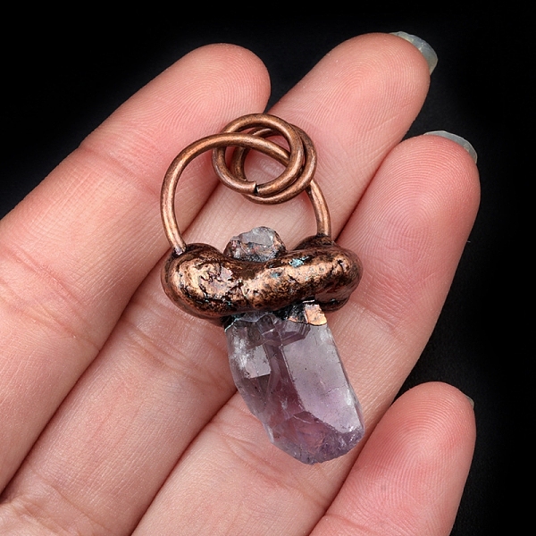

PandaHall Amethyst with Metal Pendants, Irregular, for Necklaces Making, 17.72 inch(45cm) Amethyst Nuggets Purple