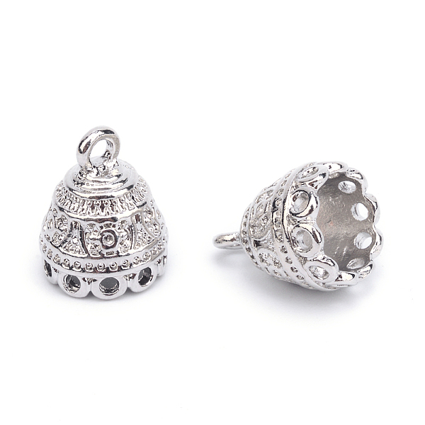 

PandaHall Rack Plating Alloy Pendant Bail, Tassel Cap Bail, Cadmium Free & Lead Free, Platinum, 15x12mm, Hole: 2mm Alloy