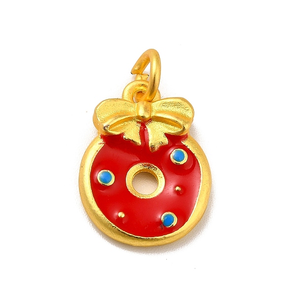 

PandaHall Rack Plating Alloy Enamel Pendants, Cadmium Free & Lead Free, with Jump Ring, Matte Gold Color, Wreath, Red, 17x12.5x3.5mm, Jump...