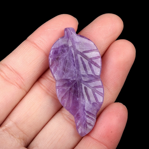 Natürlicher Amethyst Geschnitzter Heilblattstein