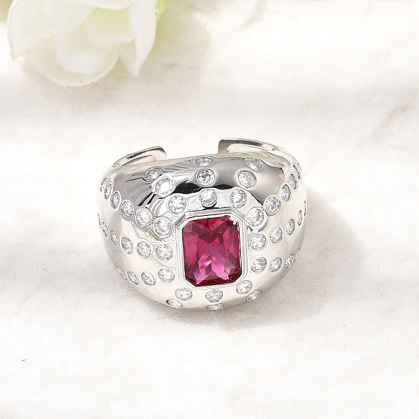 Bagues ouvertes en laiton avec micro pavé de zircones cubiques pour femmes