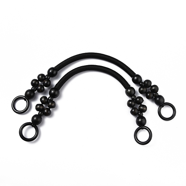 

PandaHall Wood Beads Bag Handles, for Bag Handles Replacement Accessories, Black, 485x14mm, Hole: 27mm Wood Black