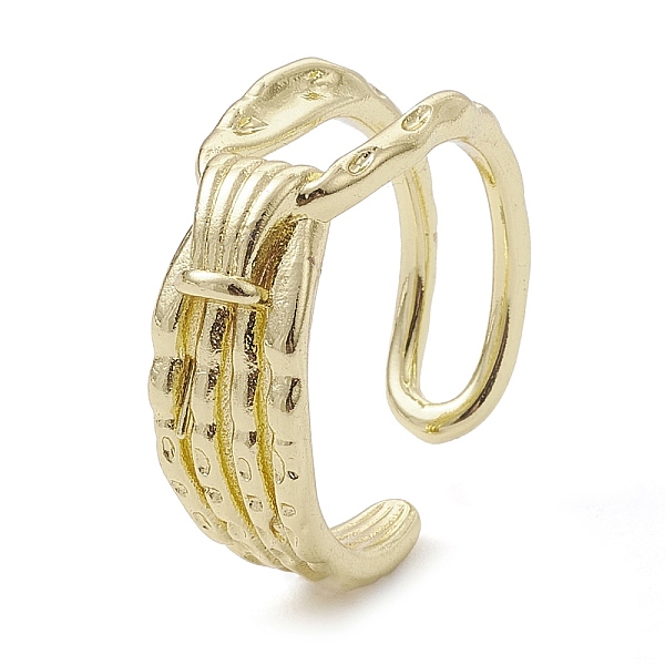 

PandaHall Rack Plating Brass Open Cuff Rings, Hollow, Real 18K Gold Plated, Inner Diameter: 17.4mm Brass