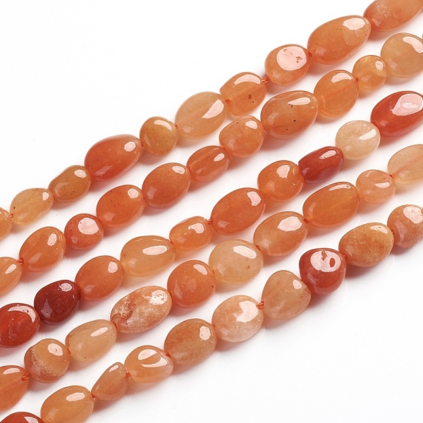 

PandaHall Natural Red Aventurine Beads Strands, Tumbled Stone, Nuggets, 6.5~9.5x5.5~7.5x3.5~5.5mm, Hole: 0.8mm, about 50pcs/Strand, 15.67...