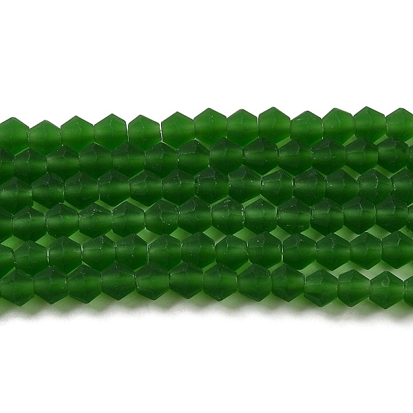 

PandaHall Imitate Austrian Crystal Frosted Glass Beads Strands, Grade AA, Faceted Bicone, Dark Green, 3x2.5mm, Hole: 0.7mm, about...