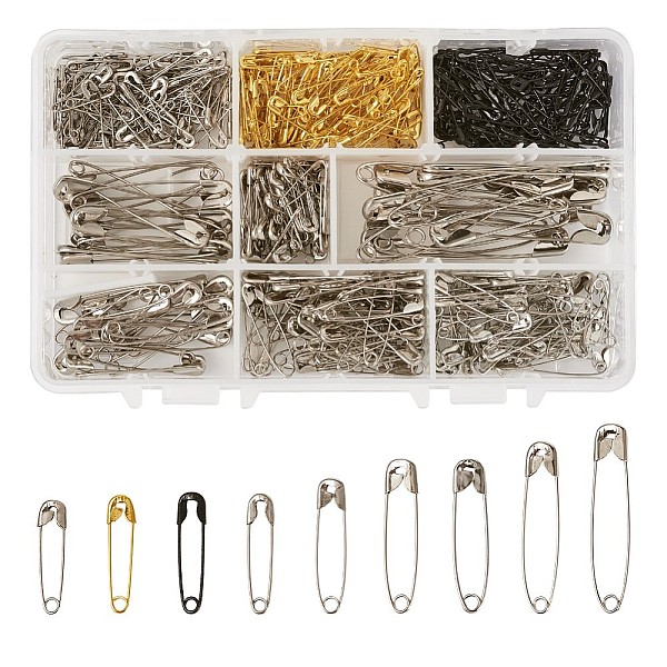 

PandaHall Iron Safety Pins, Mixed Color, 165x108x30mm, 500pcs/box Iron