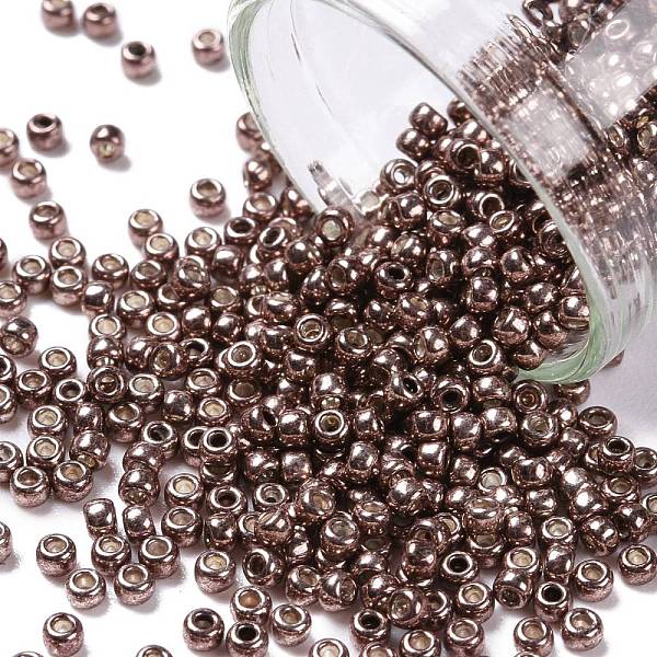 

PandaHall TOHO Round Seed Beads, Japanese Seed Beads, (556) Galvanized Mauve, 11/0, 2.2mm, Hole: 0.8mm, about 50000pcs/pound Glass Purple