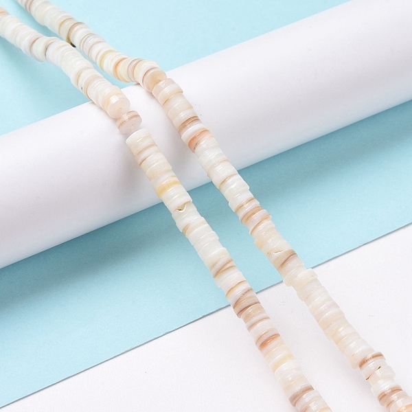 

PandaHall Natural Freshwater Shell Beads Strands, Disc/Flat Round, Heishi Beads, 5~5.5x0.5~2.5mm, Hole: 1mm, about 220~221pcs/strand...