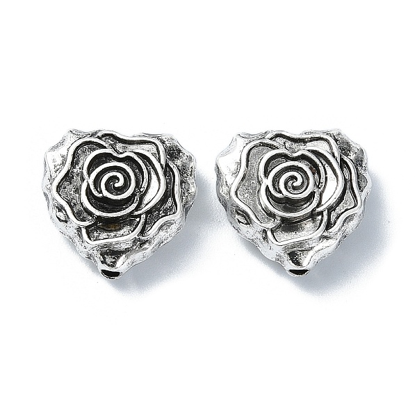 

PandaHall Tibetan Style Alloy Beads, Heart, Antique Silver, 15x15x6mm, Hole: 1.6mm, about 126pcs/500g Alloy Heart