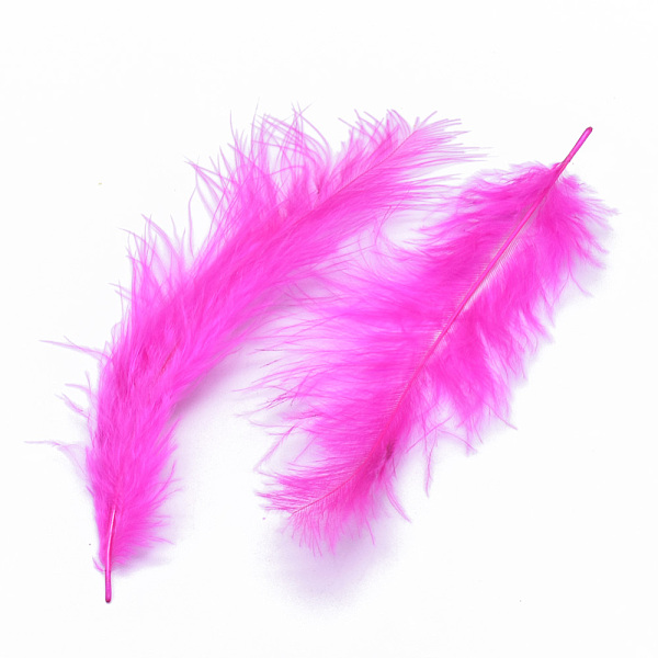 

PandaHall Turkey Feather Costume Accessories, Dyed, Magenta, 123~155x35~53x1mm Feather Feather Pink