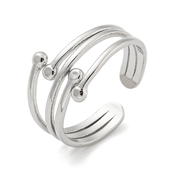 

PandaHall 304 Stainless Steel Open Cuff Rings, Stainless Steel Color, Inner Diameter: 18mm 304 Stainless Steel