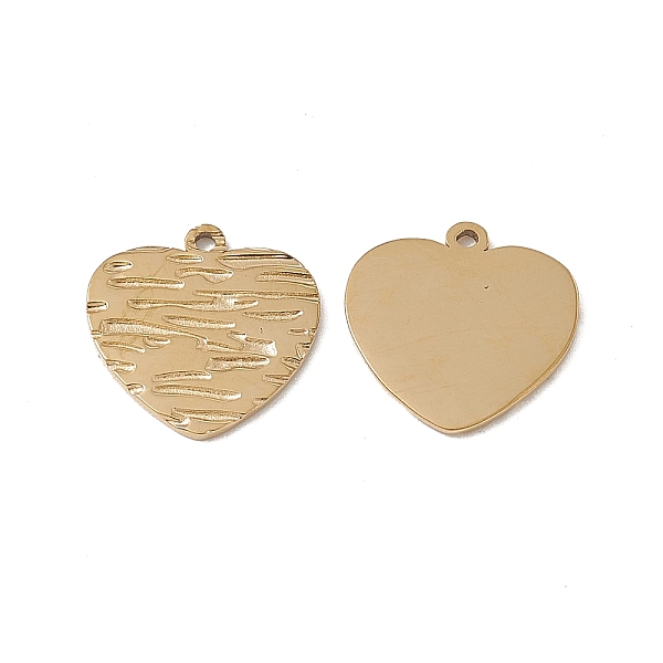 

PandaHall Vacuum Plating 201 Stainless Steel Charms, Textured, Heart Charm, Real 18K Gold Plated, 12x12x0.5mm, Hole: 1mm 201 Stainless Steel...