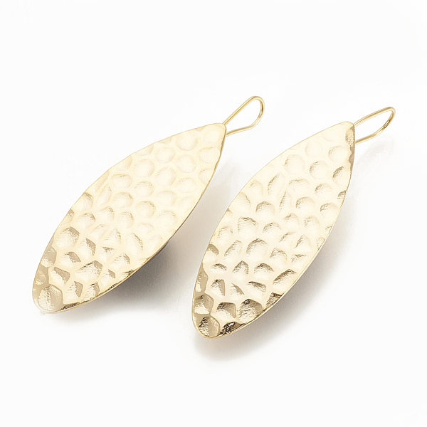 

PandaHall Hammered Brass Earring Hooks, with Horizontal Loop, Horse Eye, Nickel Free, Real 18K Gold Plated, 47.5x17.5mm, Hole: 2mm, Pin...